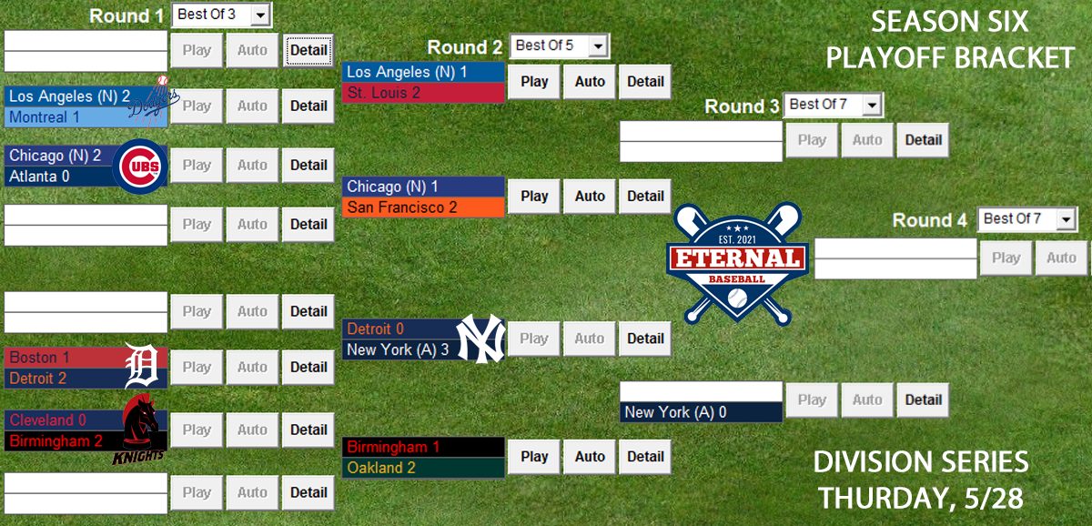 S6 Playoff Bracket 5-28 S6 Opening Day